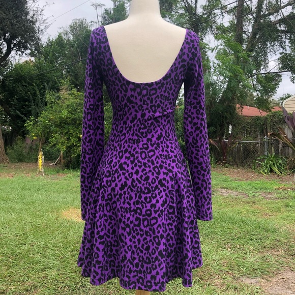 Betsey Johnson purple leopard print dress NWT - Picture 2 of 8